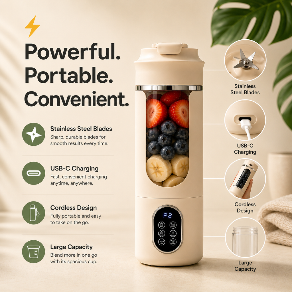 BlendBuddy™ Self-cleaning Portable Blender